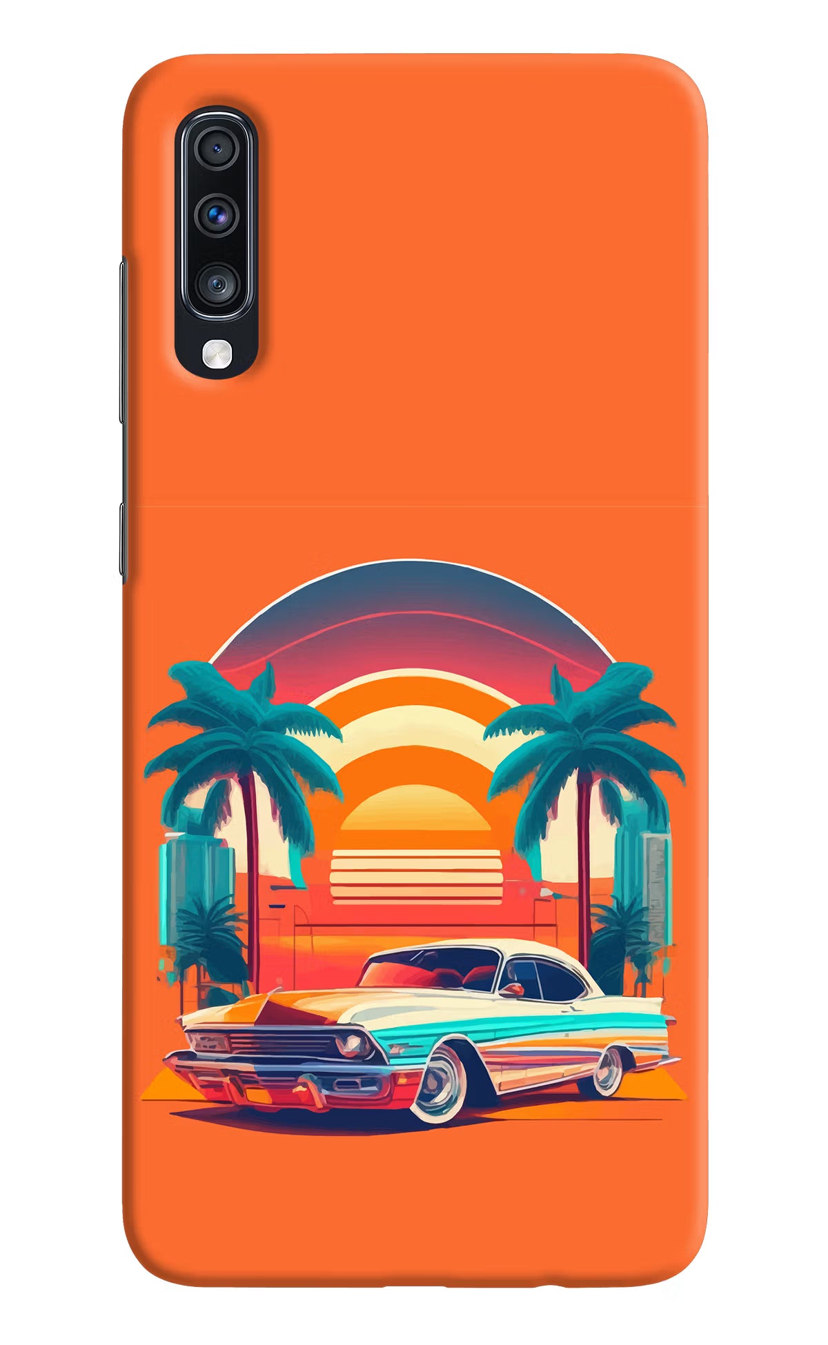 Palm Drive 80s Samsung A70 Hard Case Back Cover by Casekaro