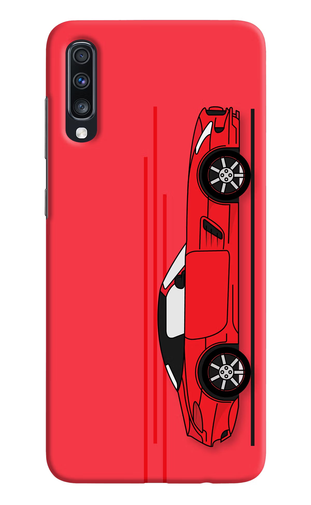 Red Velocity Samsung A70 Hard Case Back Cover by Casekaro