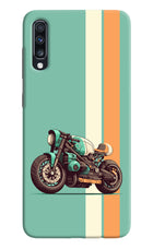 Striped Moto Drift Samsung A70 Hard Case Back Cover by Casekaro