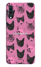 Pink Cats Samsung A70 Hard Case Back Cover by Casekaro