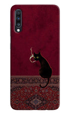 Midnight Cat Samsung A70 Hard Case Back Cover by Casekaro