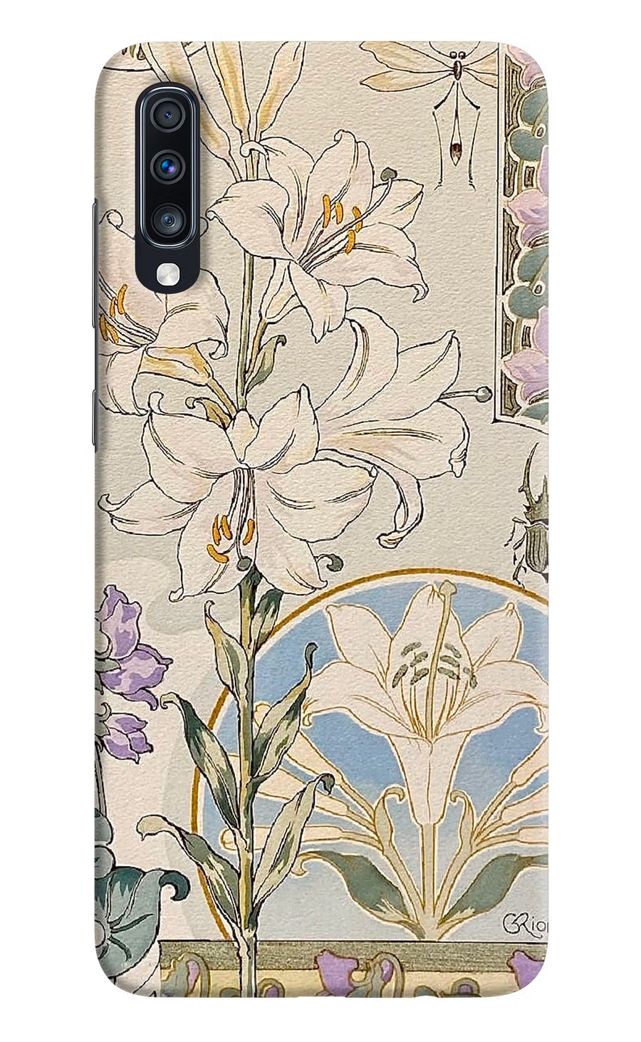 White Lily Samsung A70 Back Cover, Hard case