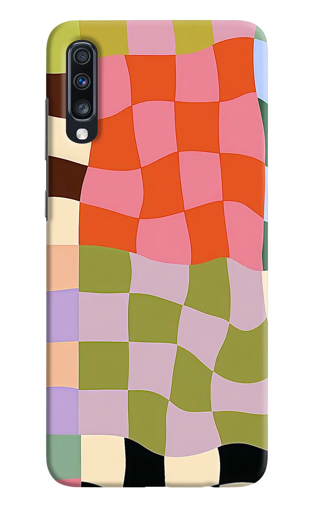 Wavy Grid Samsung A70 Hard Case Back Cover by Casekaro