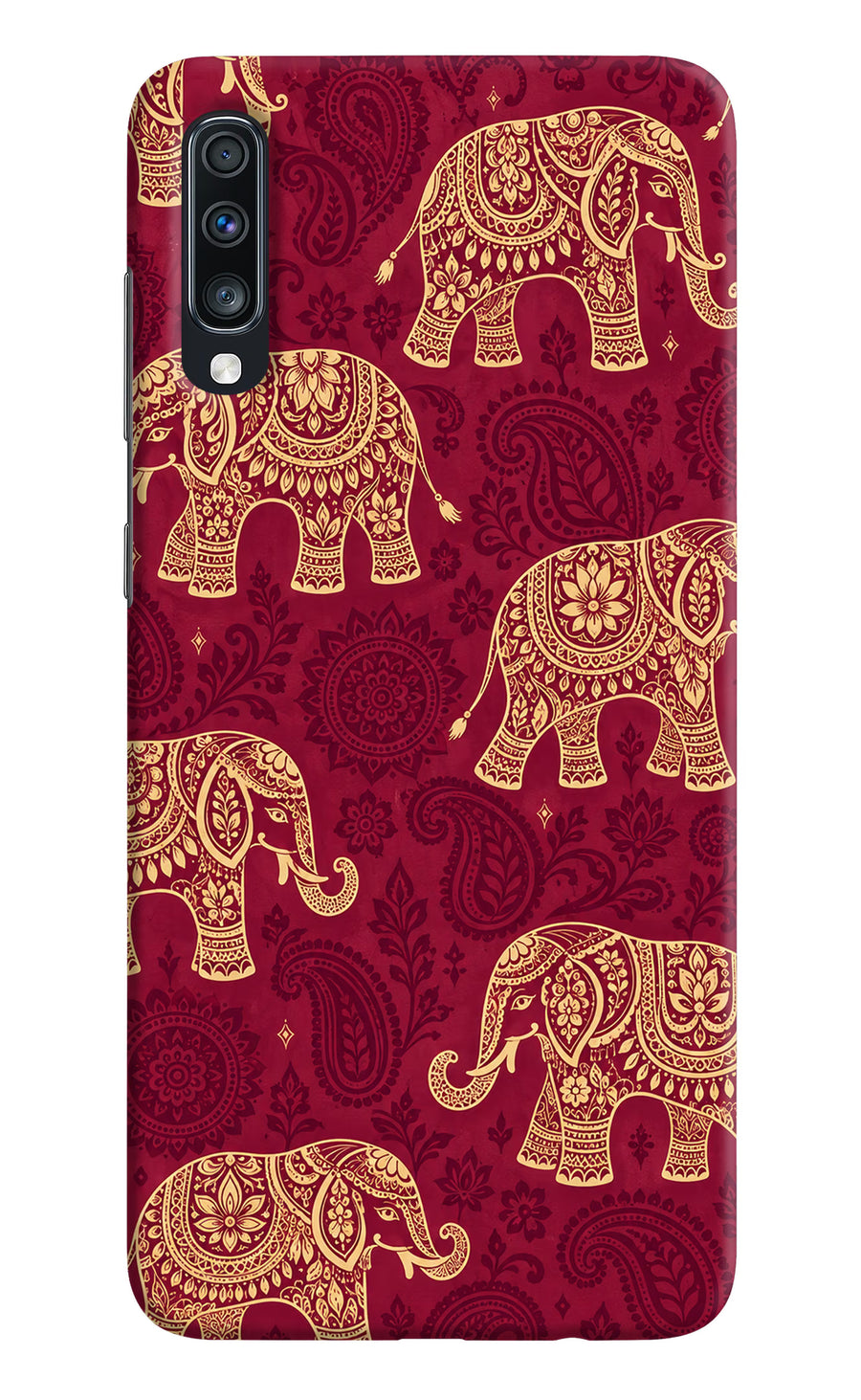 Maroon Elephant Samsung A70 Back Cover, Hard case