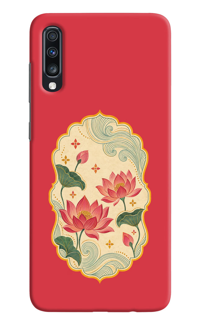 Pink Lotus Samsung A70 Hard Case Back Cover by Casekaro