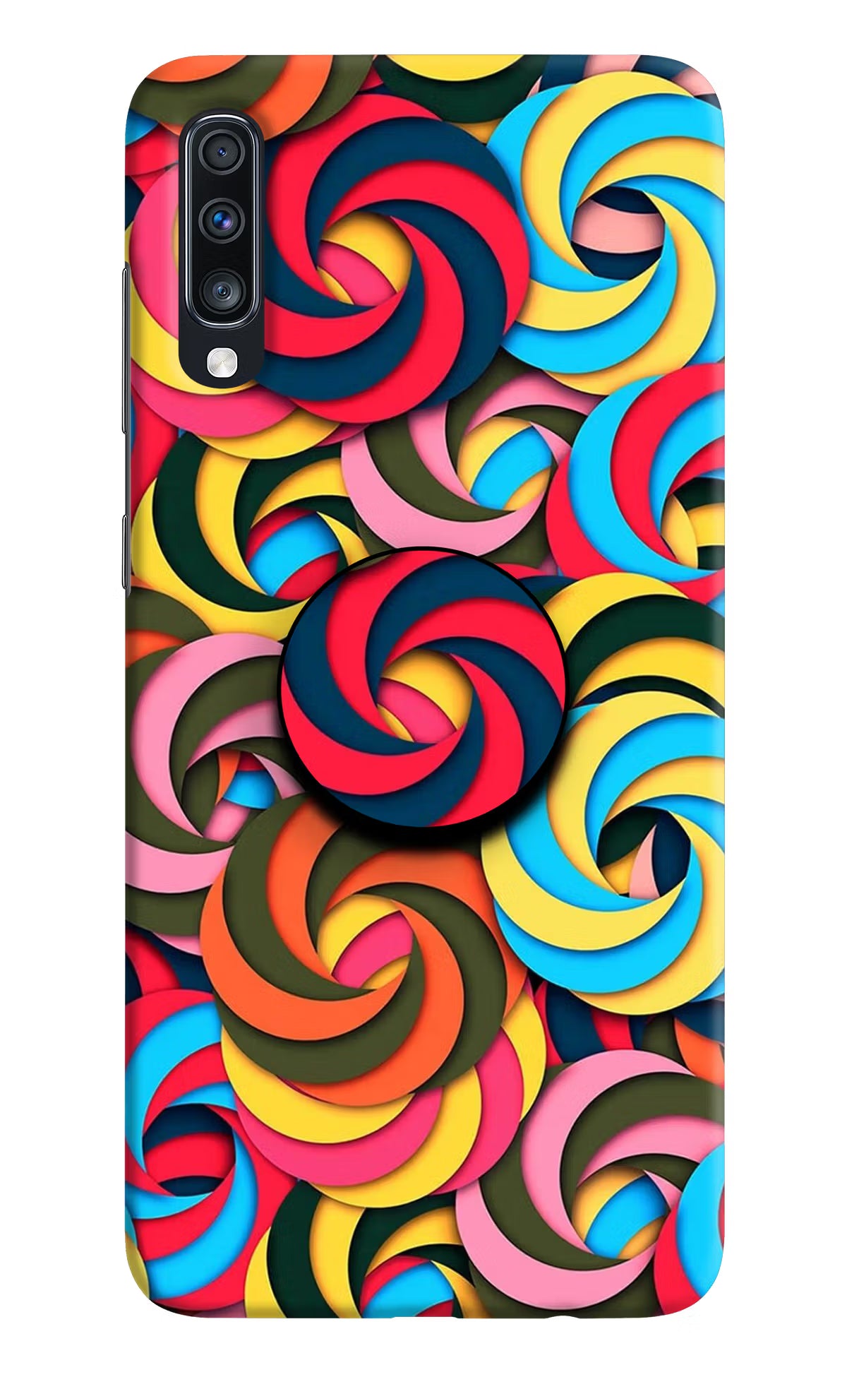 Spiral Pattern Samsung A70 Pop Case by Casekaro