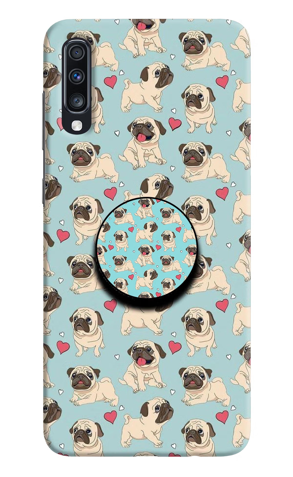 Pug Dog Samsung A70 Pop Case by Casekaro