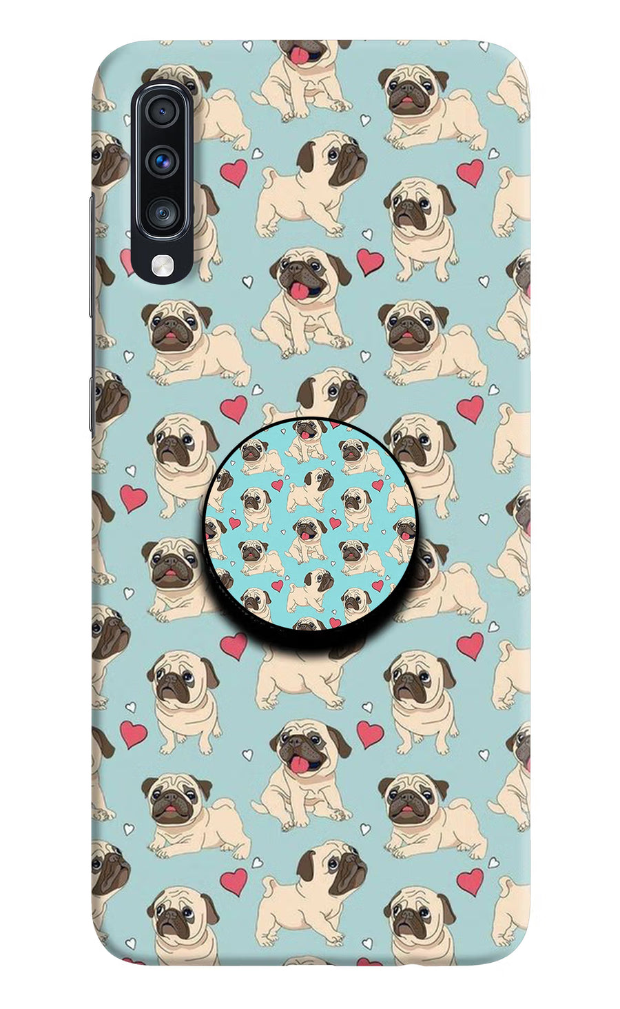 Pug Dog Samsung A70 Pop Case, Hard case