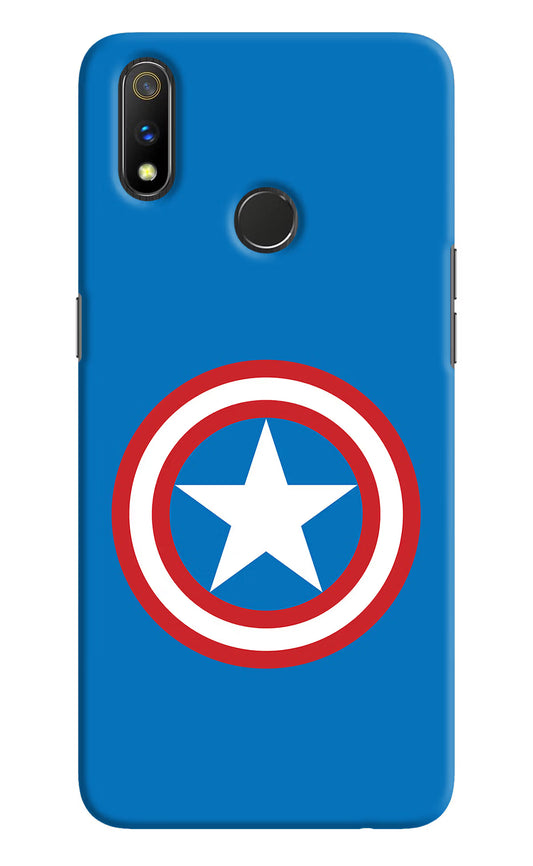 Captain America Logo Realme 3 Pro Hard Case Back Cover by Casekaro