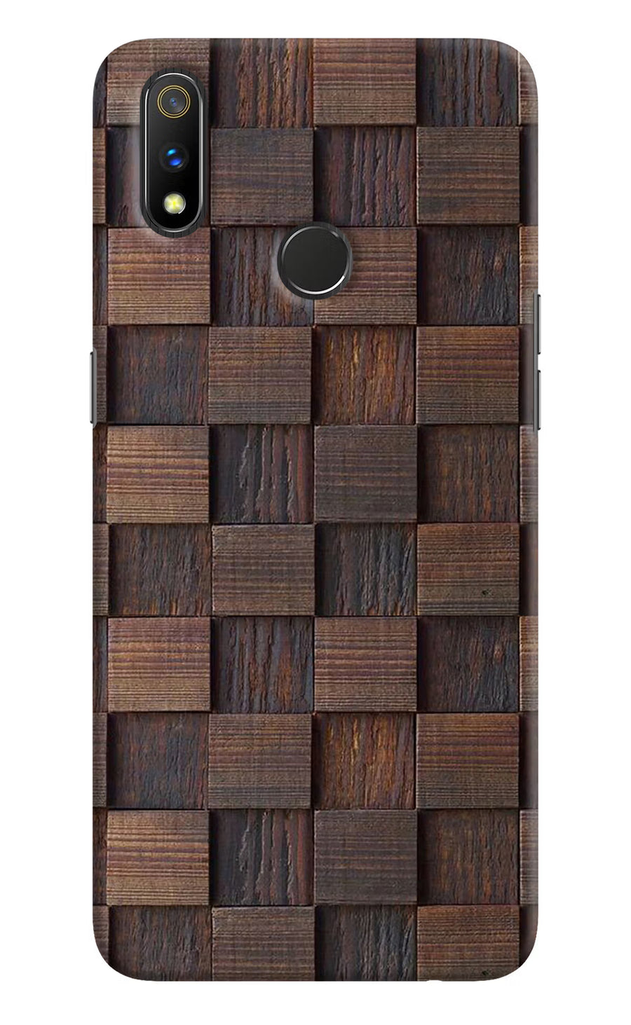 Wooden Cube Design Realme 3 Pro Back Cover, Hard case