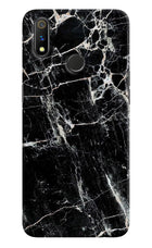 Black Marble Texture Realme 3 Pro Hard Case Back Cover by Casekaro