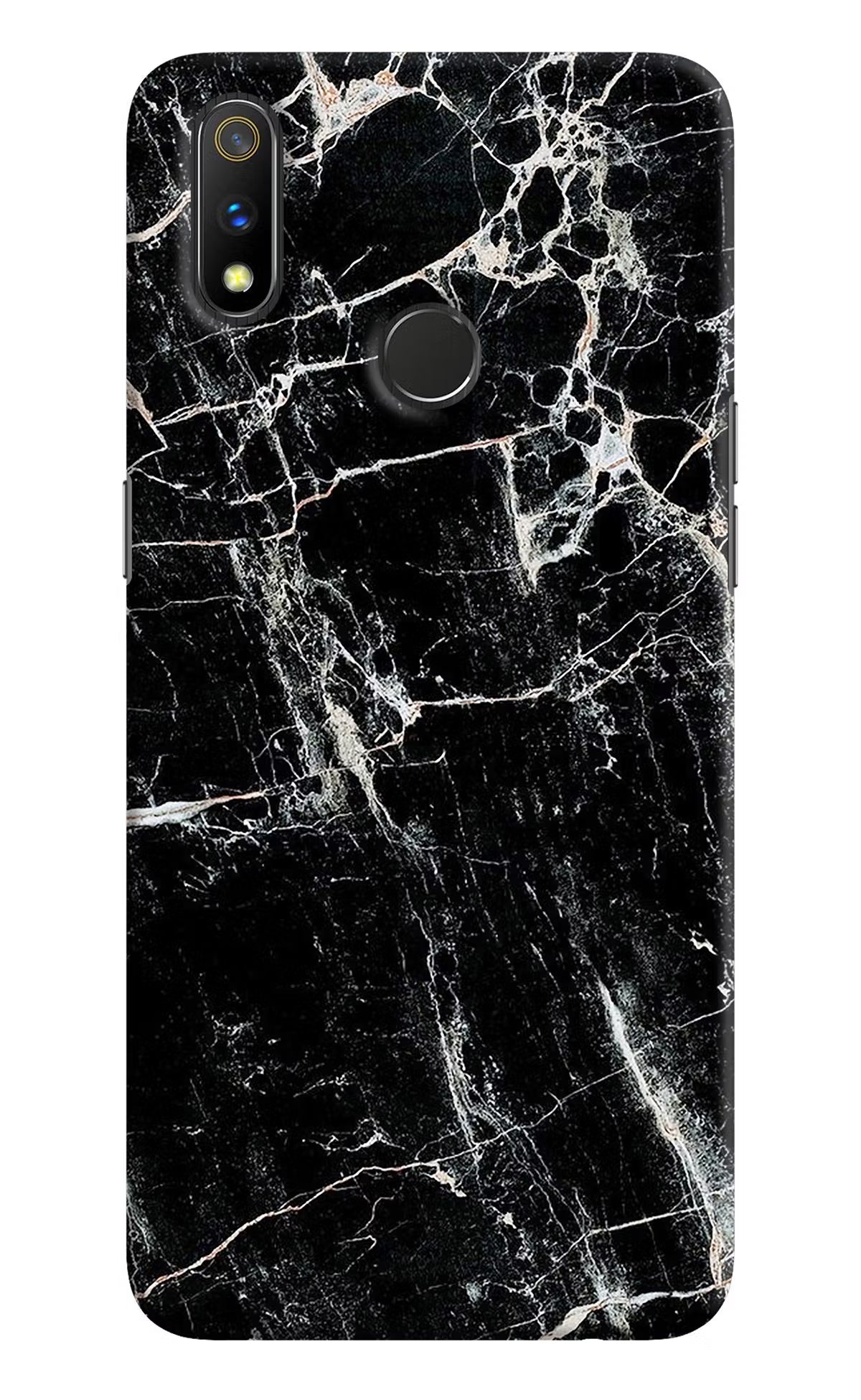 Black Marble Texture Realme 3 Pro Hard Case Back Cover by Casekaro