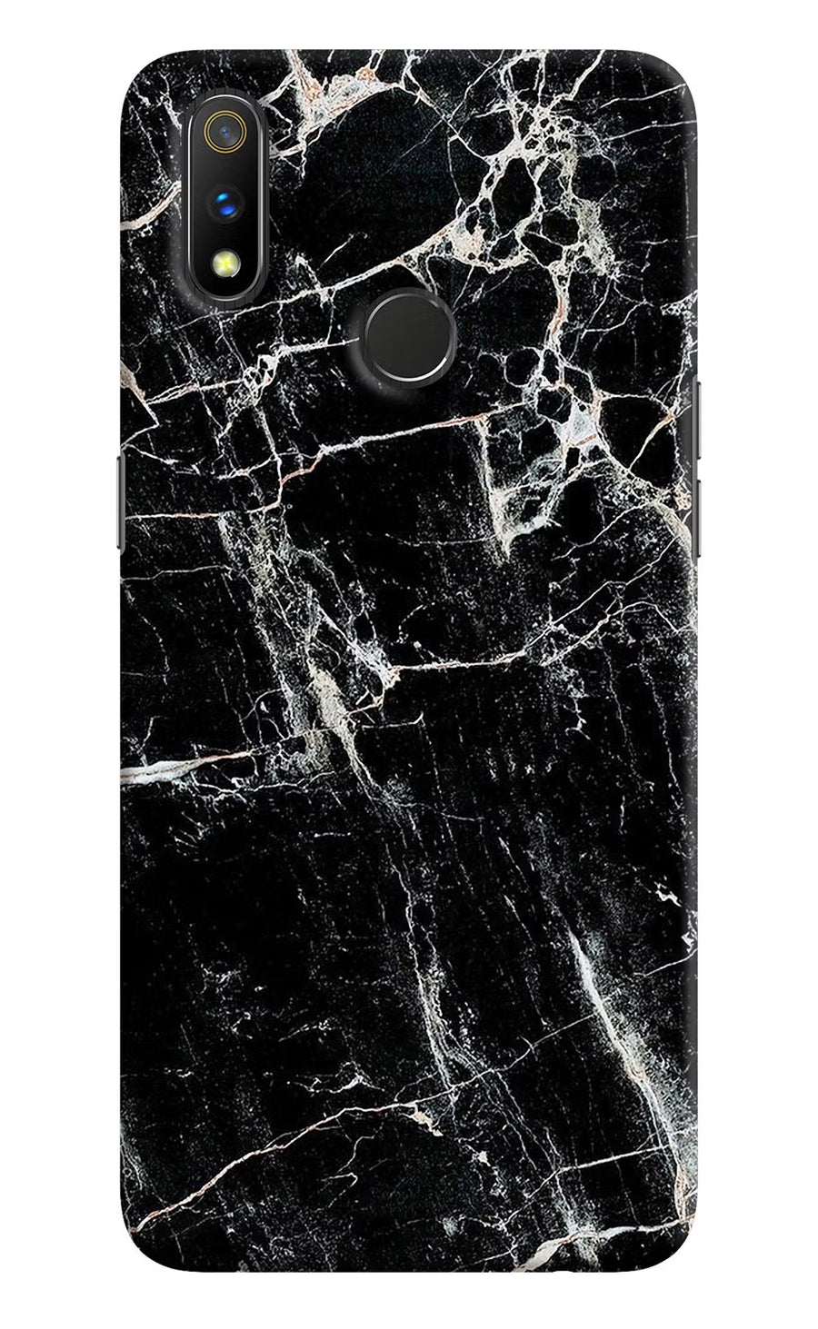 Black Marble Texture Realme 3 Pro Back Cover, Hard case