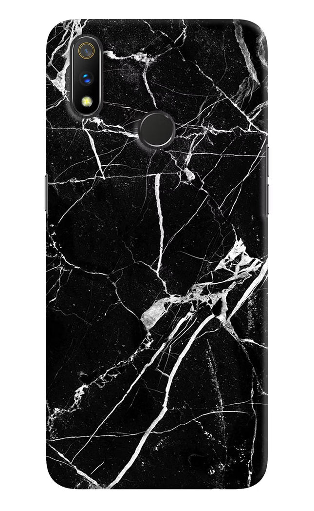 Black Marble Pattern Realme 3 Pro Hard Case Back Cover by Casekaro