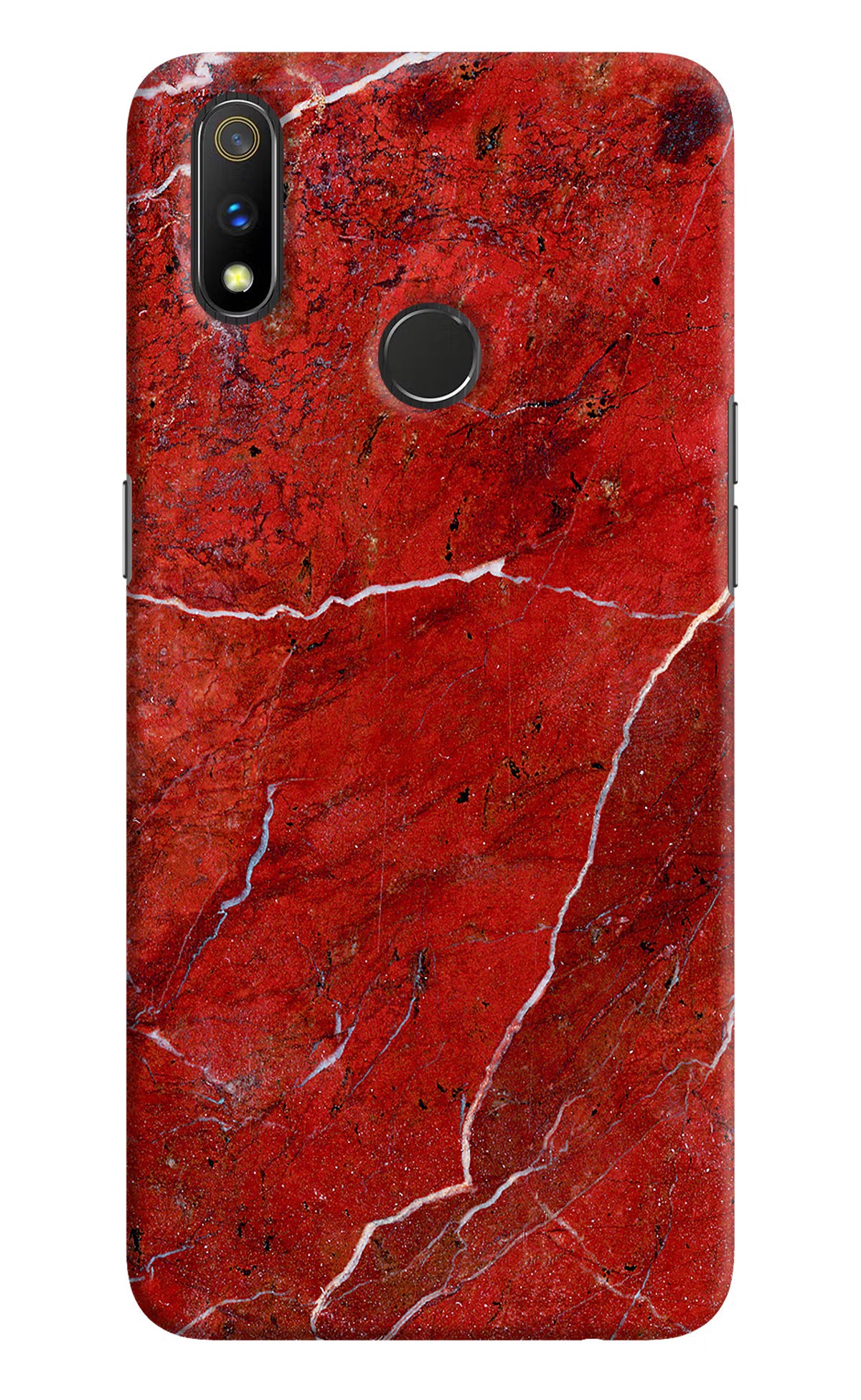 Red Marble Design Realme 3 Pro Hard Case Back Cover by Casekaro