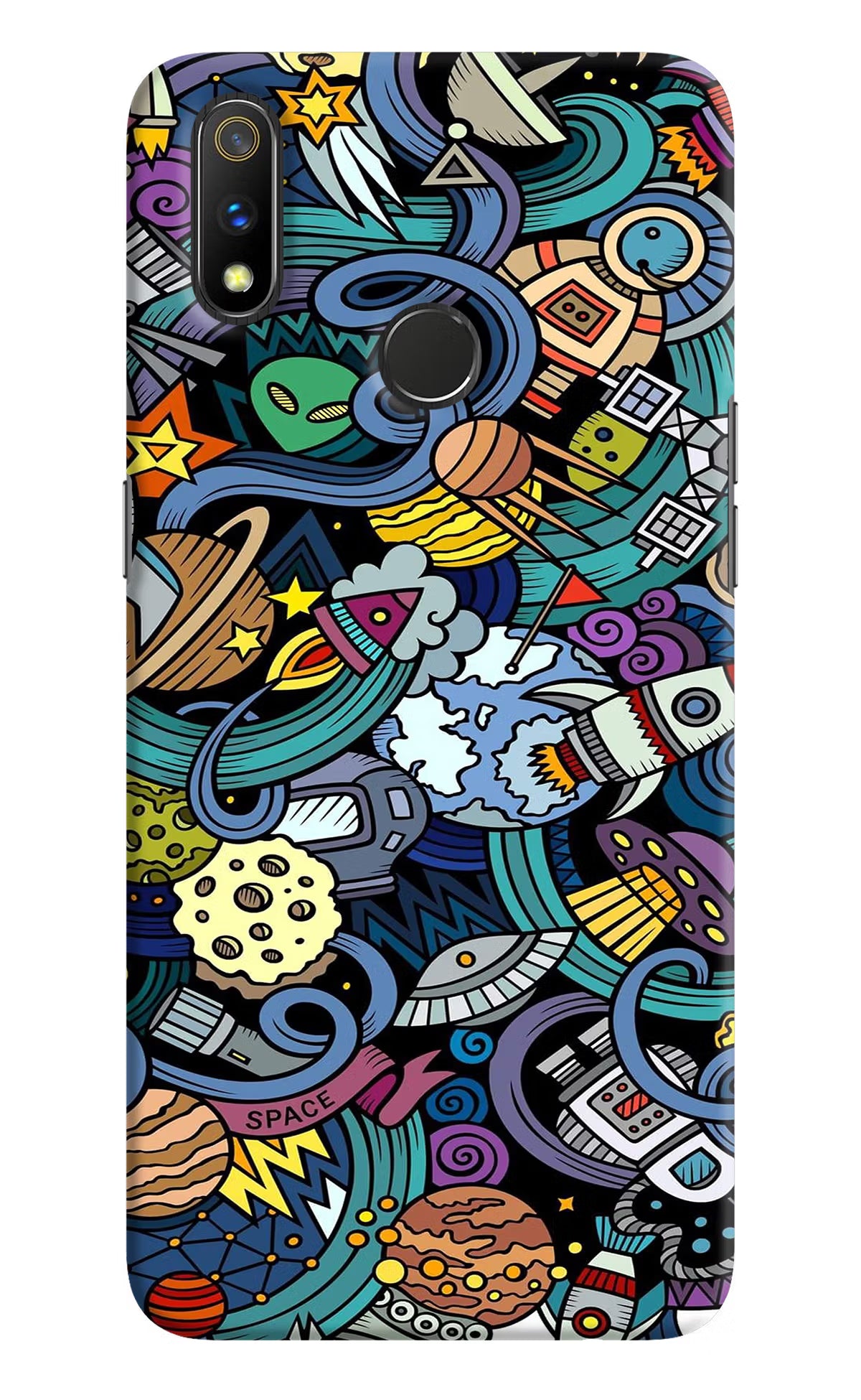 Space Abstract Realme 3 Pro Hard Case Back Cover by Casekaro