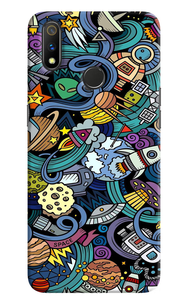 Space Abstract Realme 3 Pro Hard Case Back Cover by Casekaro