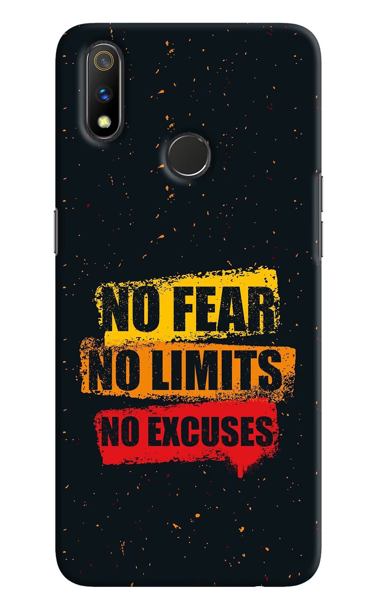 No Fear No Limits No Excuse Realme 3 Pro Hard Case Back Cover by Casekaro