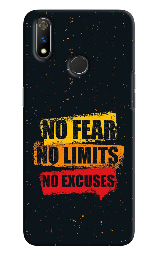 No Fear No Limits No Excuse Realme 3 Pro Hard Case Back Cover by Casekaro