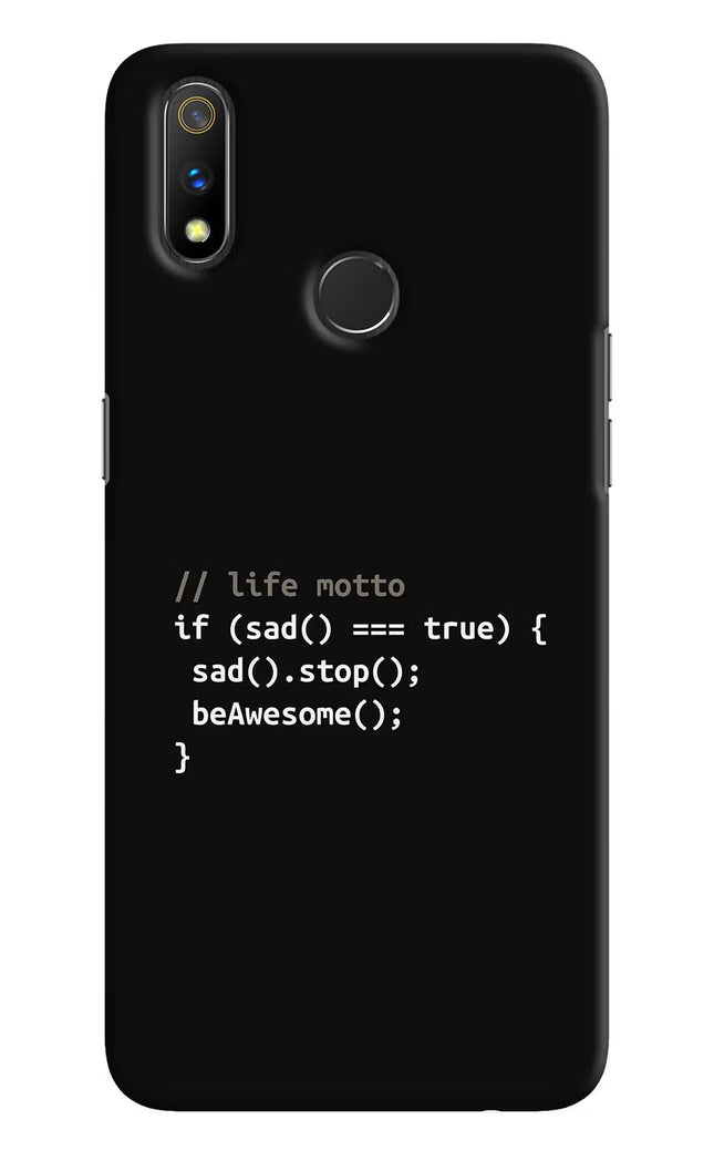 Life Motto Code Realme 3 Pro Hard Case Back Cover by Casekaro