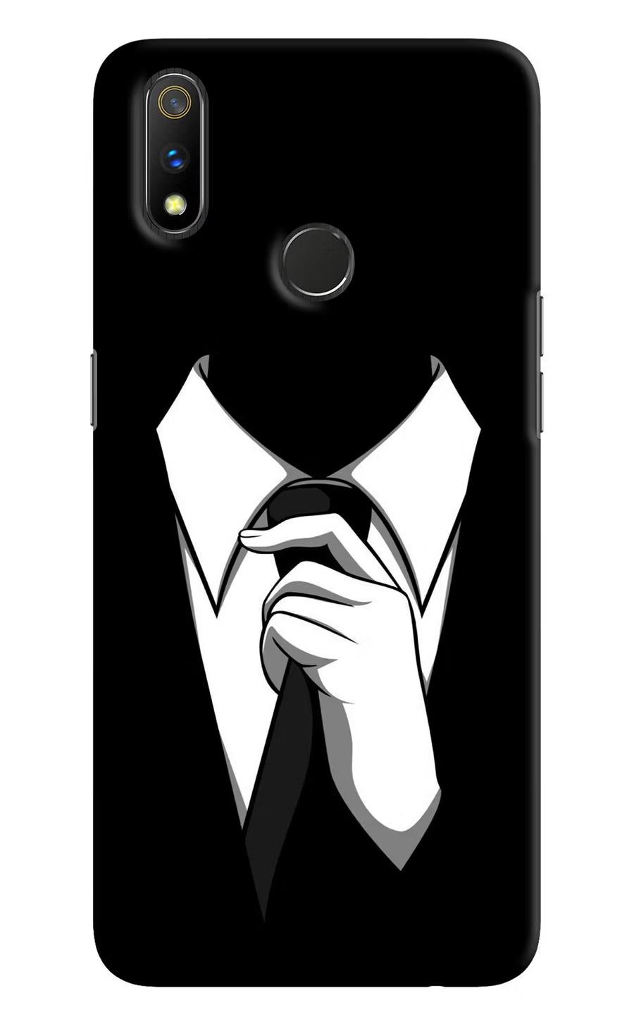 Black Tie Realme 3 Pro Back Cover, Hard case