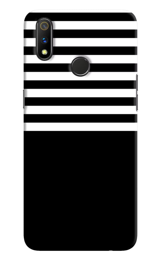 Black and White Print Realme 3 Pro Hard Case Back Cover by Casekaro