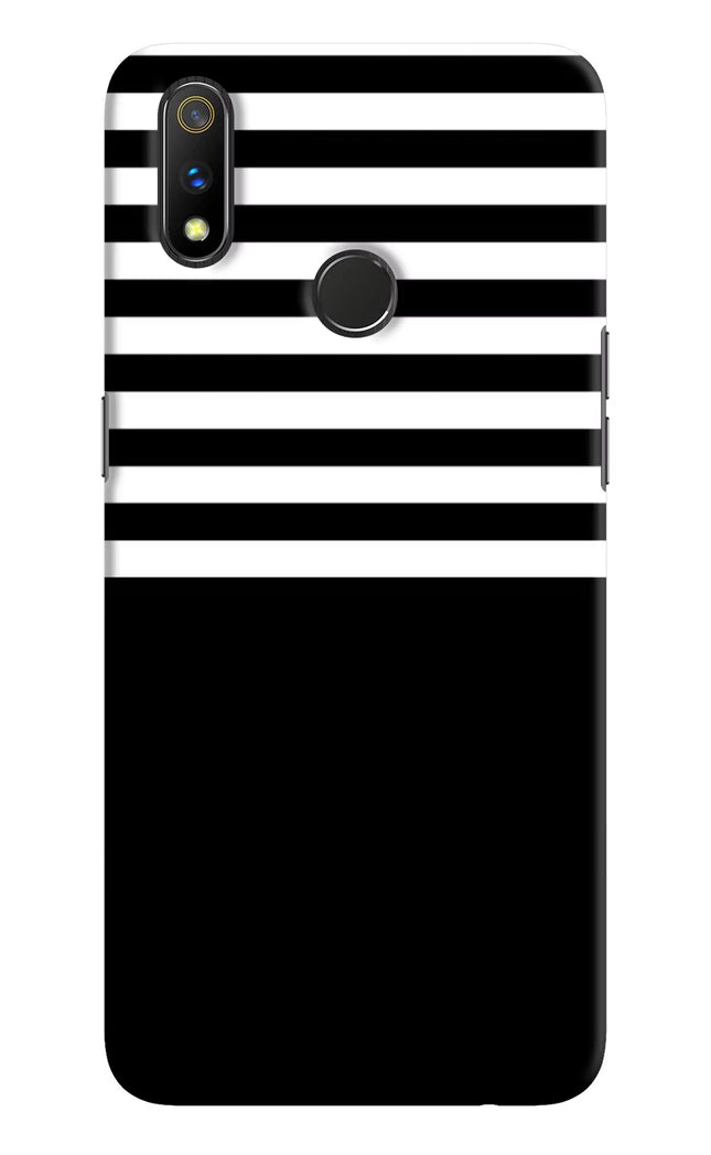 Black and White Print Realme 3 Pro Hard Case Back Cover by Casekaro