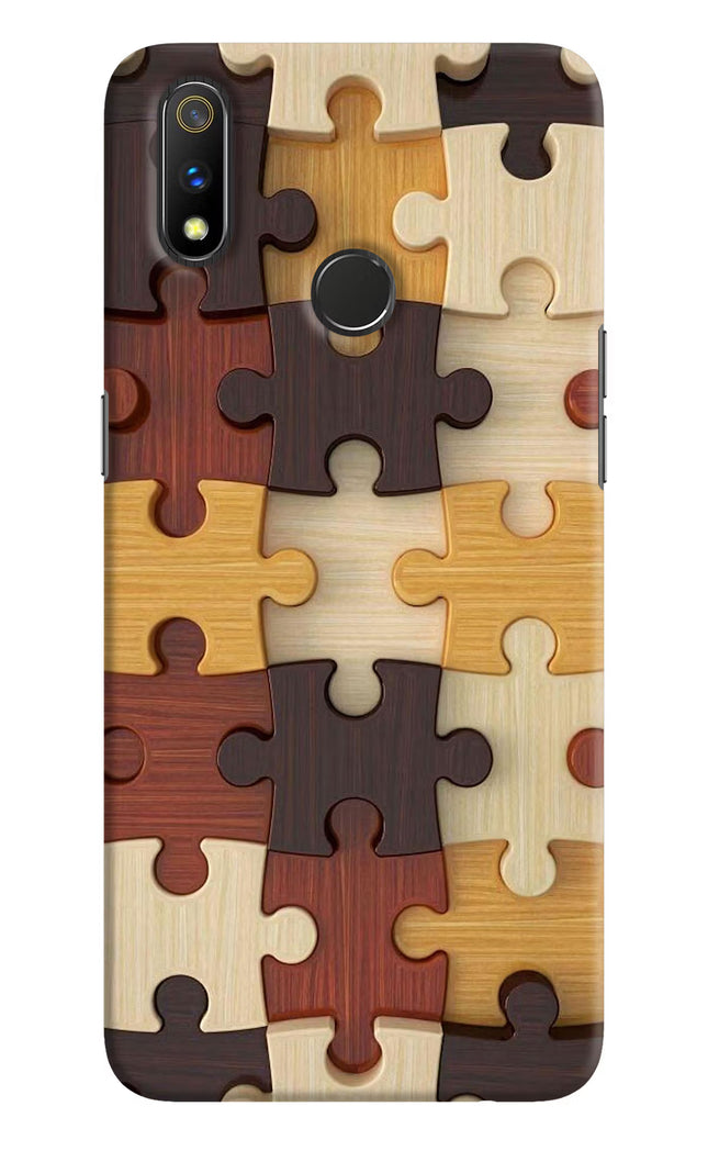 Wooden Puzzle Realme 3 Pro Hard Case Back Cover by Casekaro