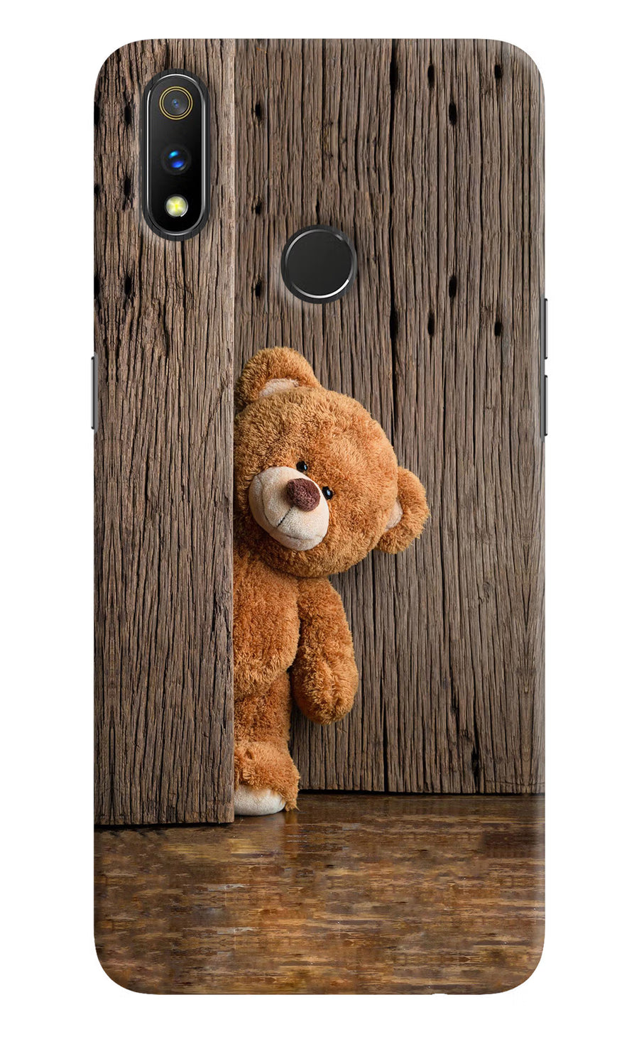 Teddy Wooden Realme 3 Pro Back Cover, Hard case