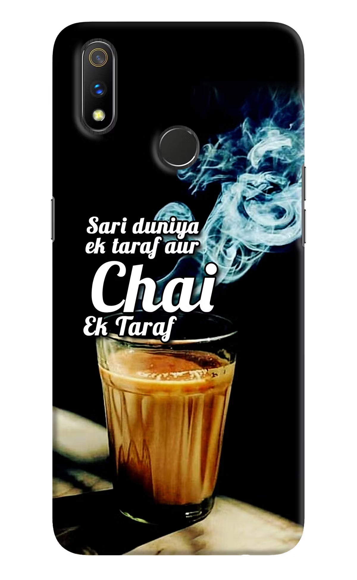 Chai Ek Taraf Quote Realme 3 Pro Hard Case Back Cover by Casekaro