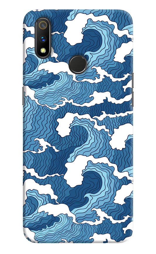 Blue Waves Realme 3 Pro Hard Case Back Cover by Casekaro