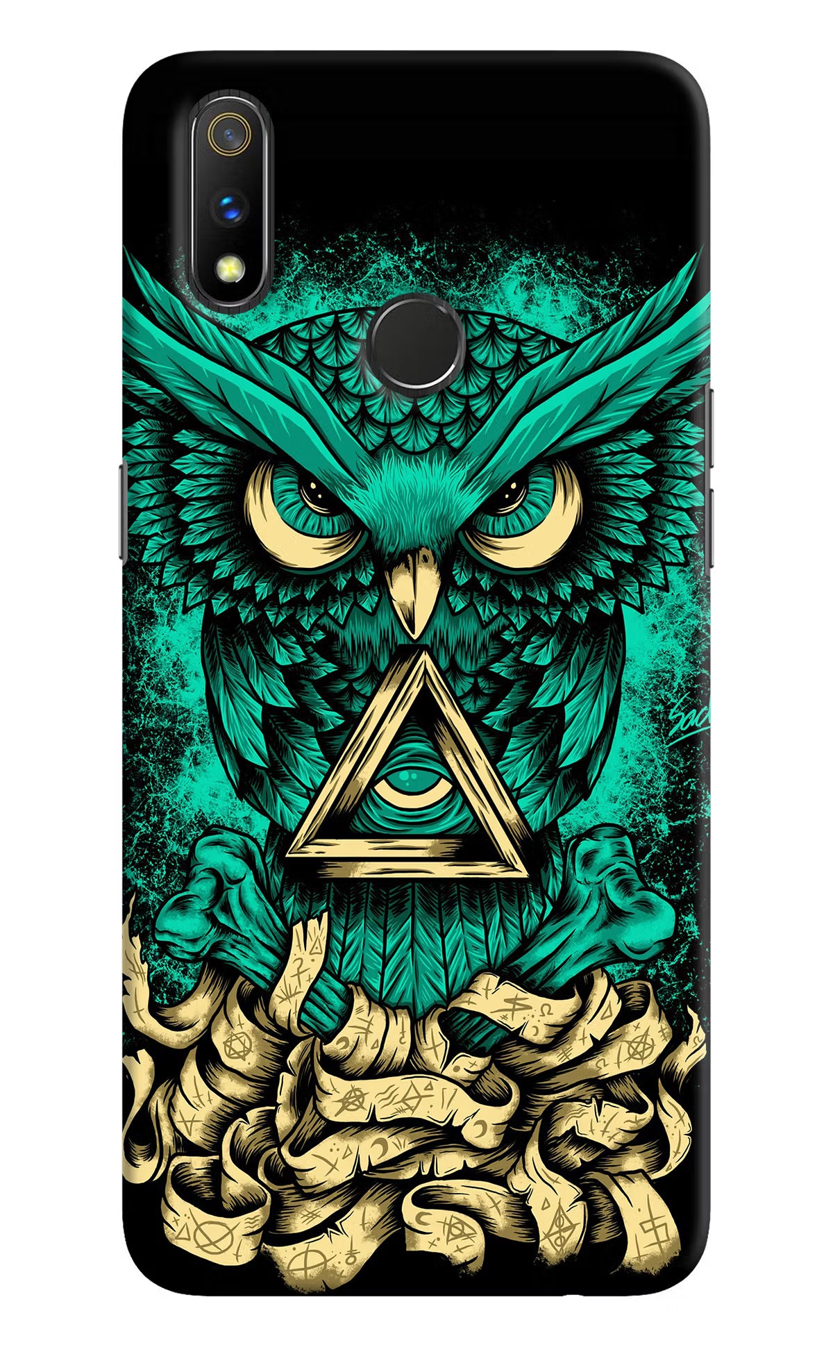 Green Owl Realme 3 Pro Hard Case Back Cover by Casekaro