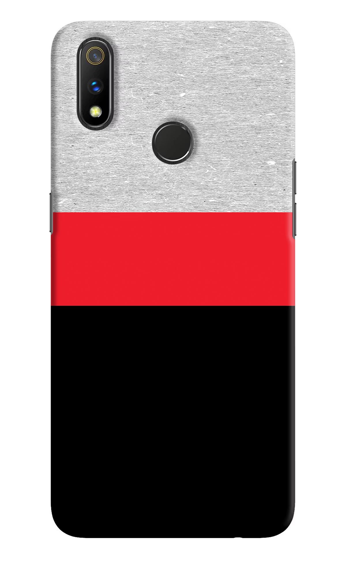 Tri Color Pattern Realme 3 Pro Hard Case Back Cover by Casekaro