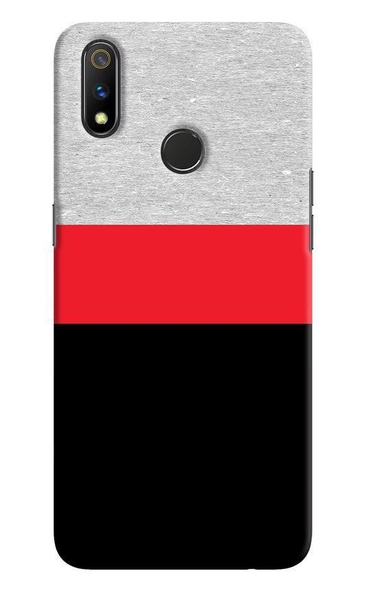 Tri Color Pattern Realme 3 Pro Hard Case Back Cover by Casekaro