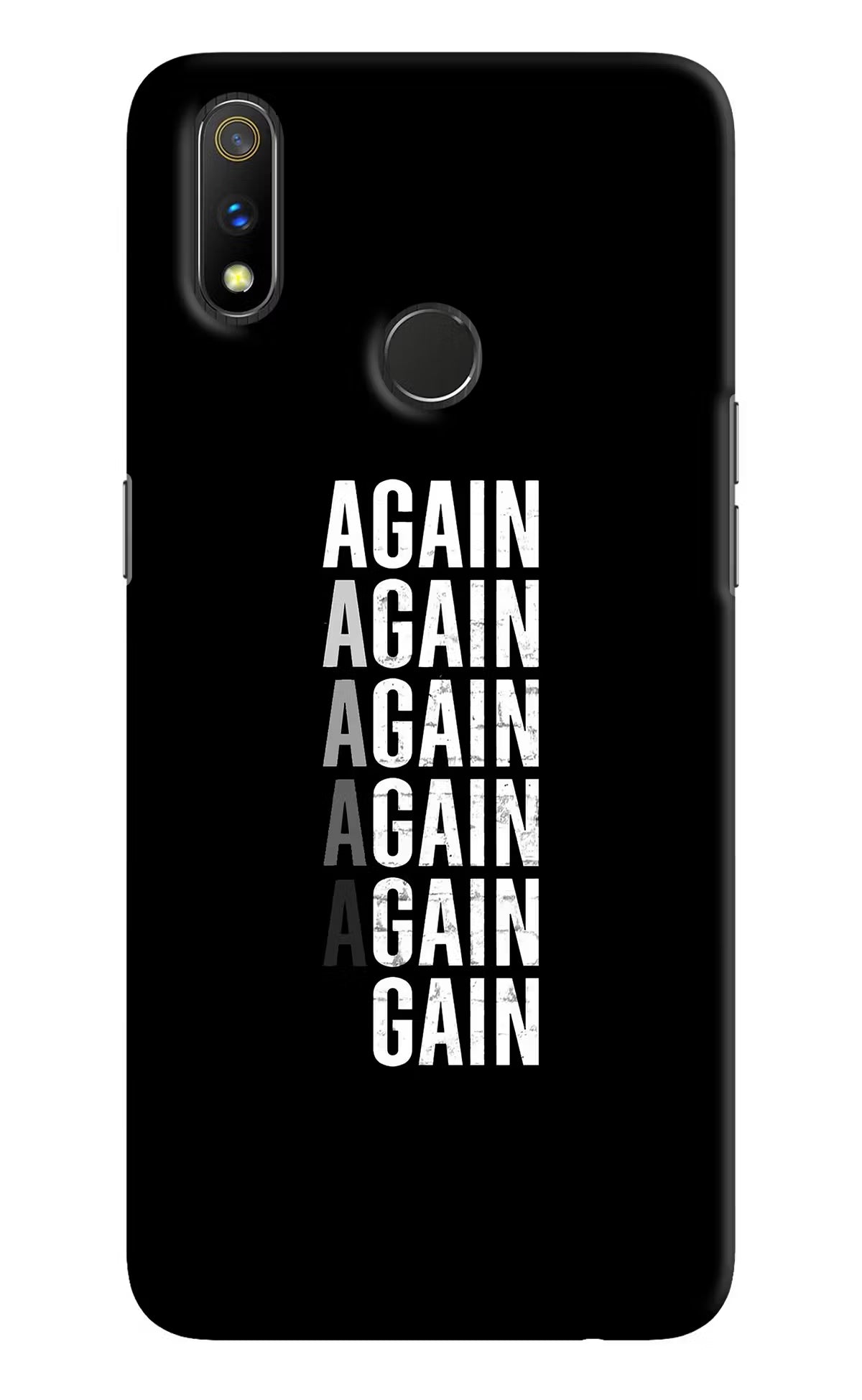 Again Again Gain Realme 3 Pro Hard Case Back Cover by Casekaro