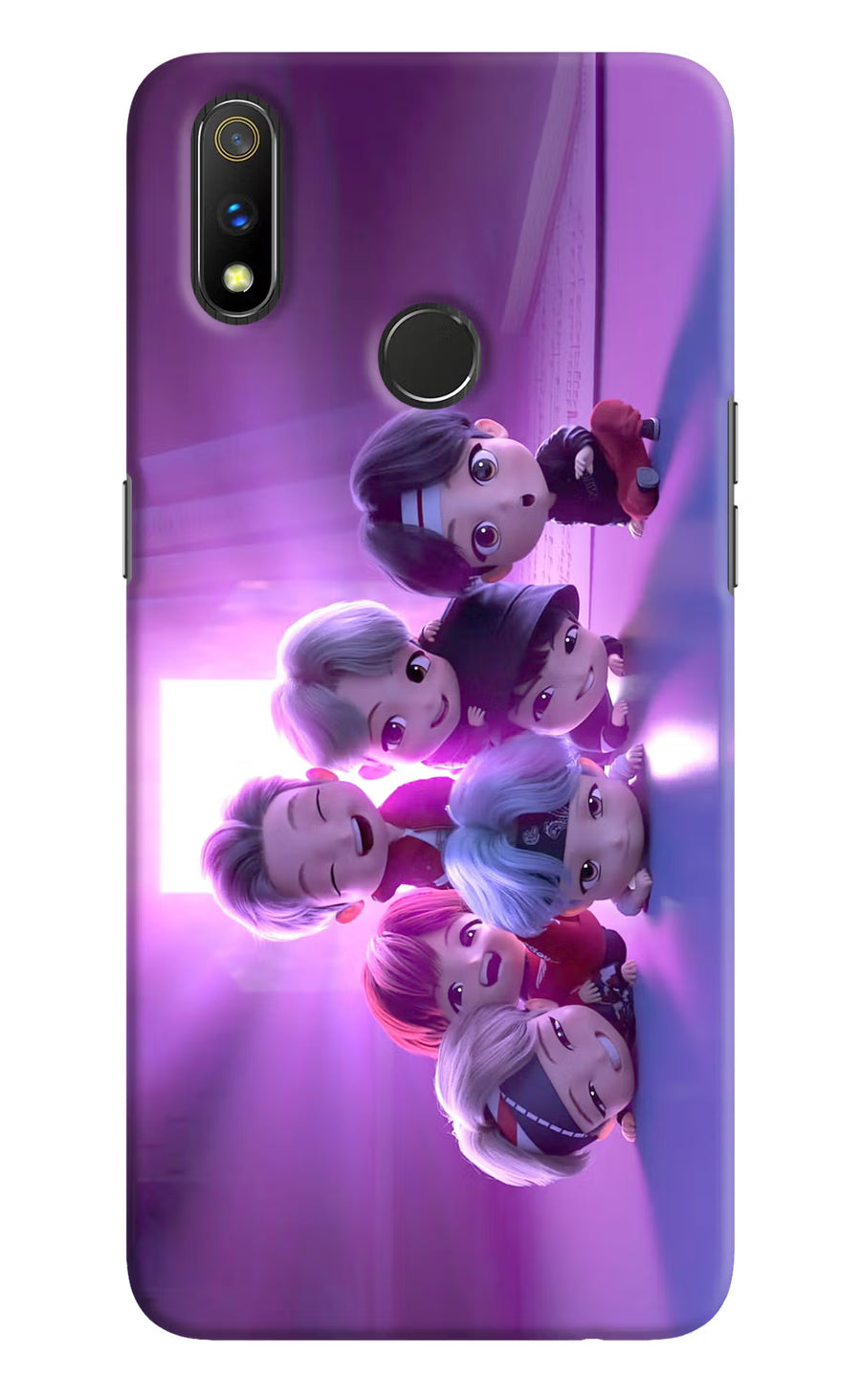 BTS Chibi Realme 3 Pro Back Cover, Hard case