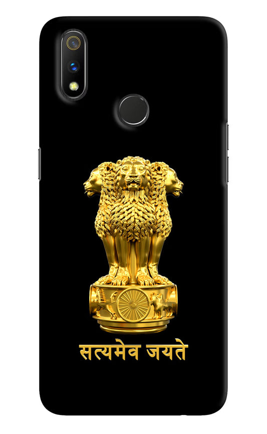 Satyamev Jayate Golden Realme 3 Pro Hard Case Back Cover by Casekaro