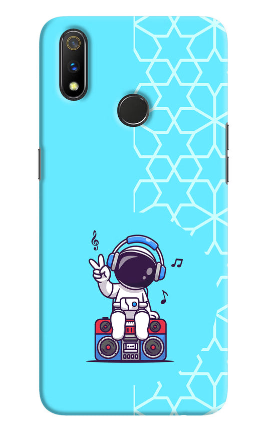 Cute Astronaut Chilling Realme 3 Pro Hard Case Back Cover by Casekaro