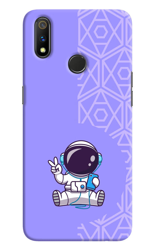 Cute Astronaut Chilling Realme 3 Pro Hard Case Back Cover by Casekaro