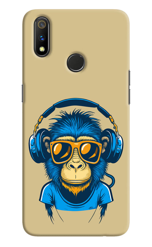 Monkey Headphone Realme 3 Pro Hard Case Back Cover by Casekaro