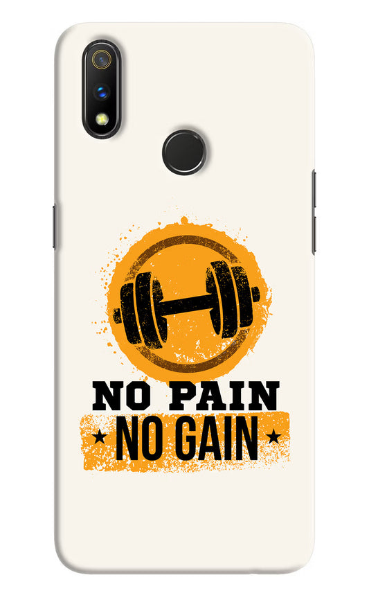 No Pain No Gain Realme 3 Pro Hard Case Back Cover by Casekaro
