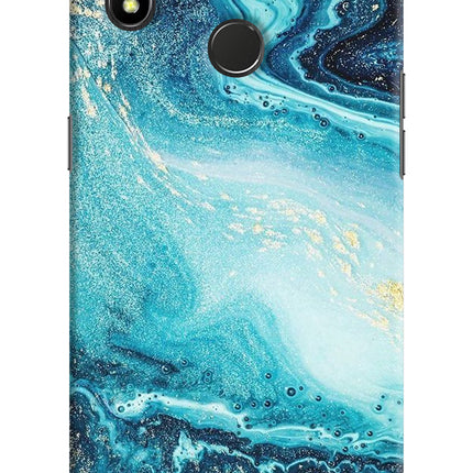 Blue Glitter Marble Realme 3 Pro Hard Case Back Cover by Casekaro