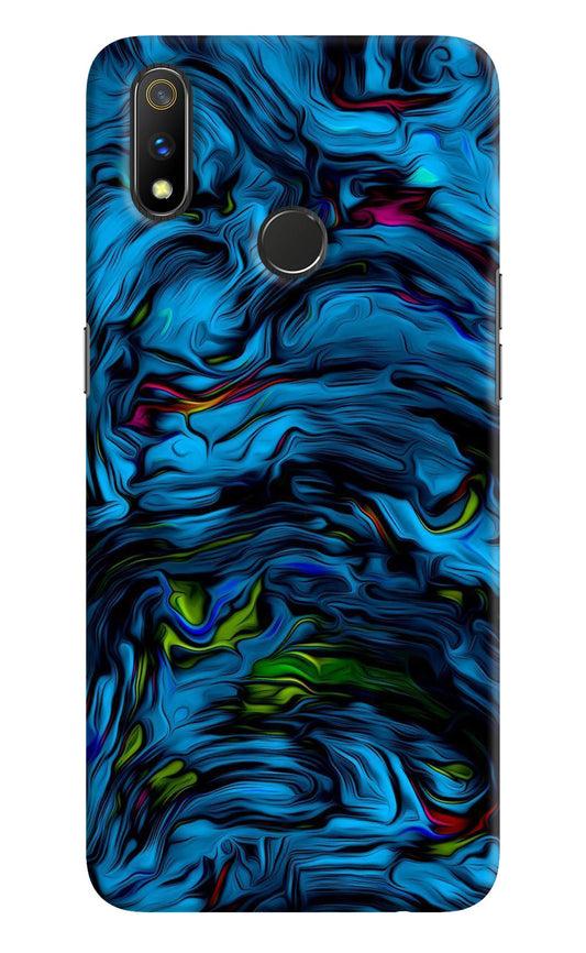 Dark Blue Abstract Realme 3 Pro Back Cover