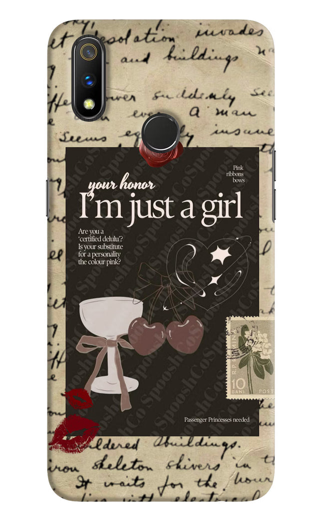 I am just a girl Realme 3 Pro Hard Case Back Cover by Casekaro