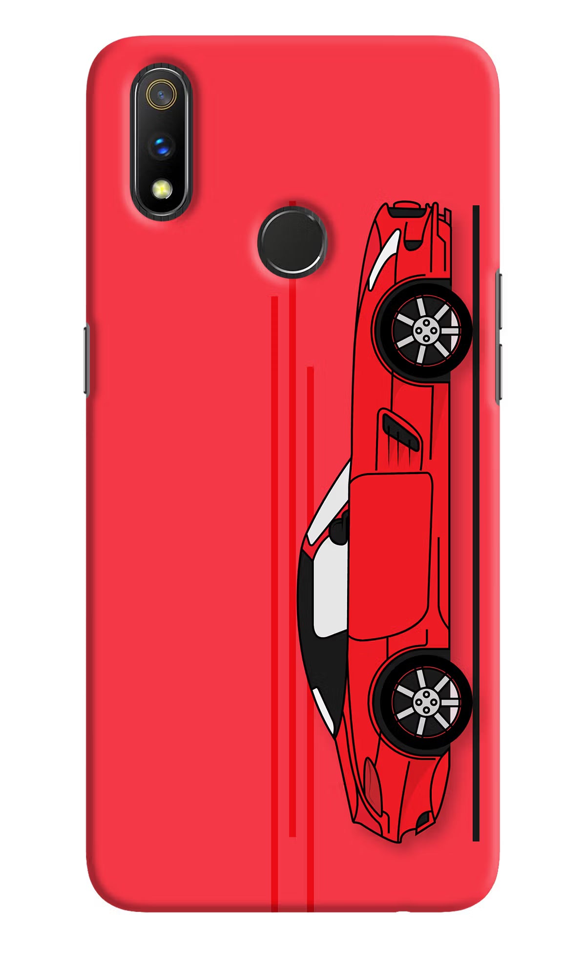 Red Velocity Realme 3 Pro Hard Case Back Cover by Casekaro