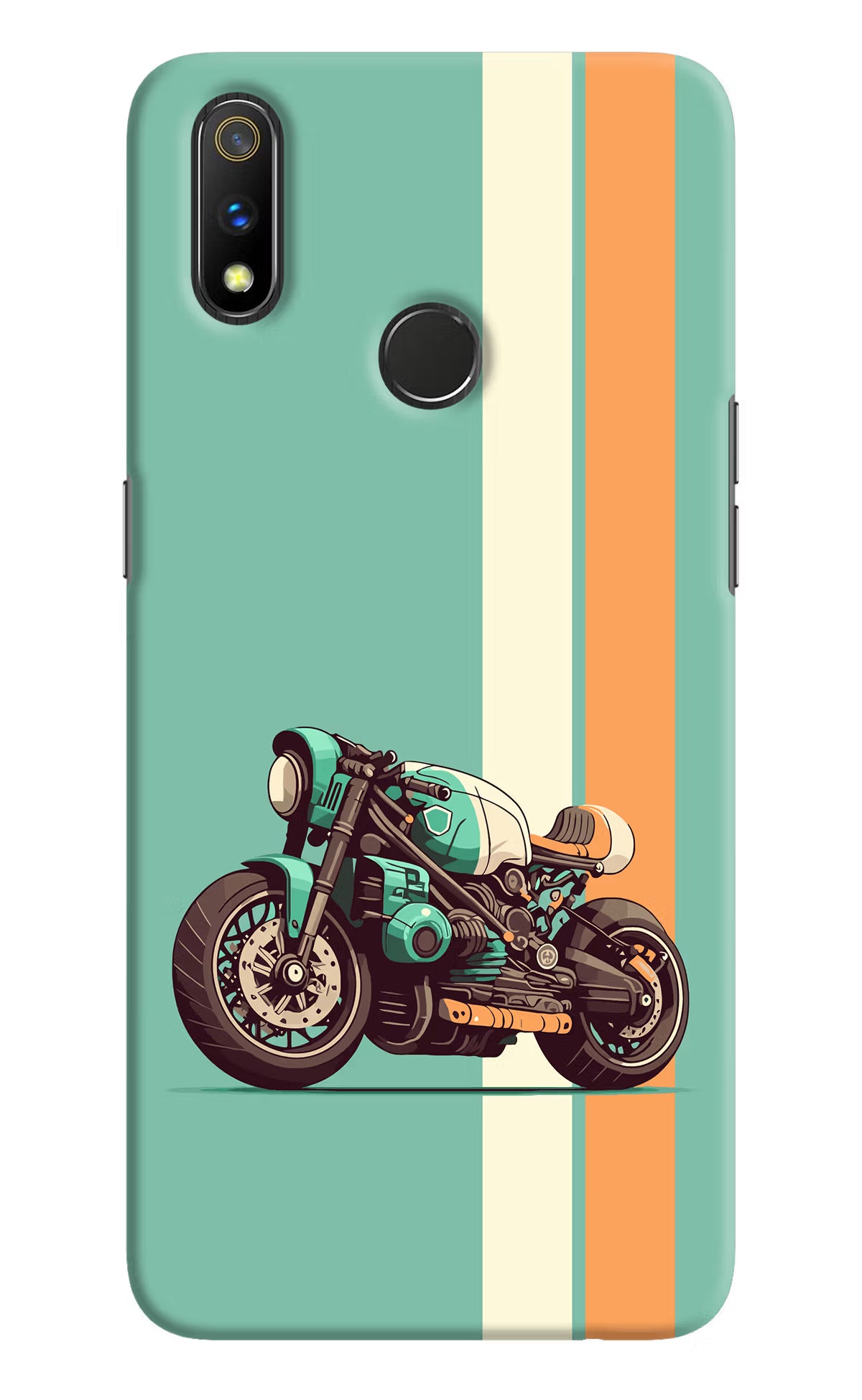 Striped Moto Drift Realme 3 Pro Hard Case Back Cover by Casekaro