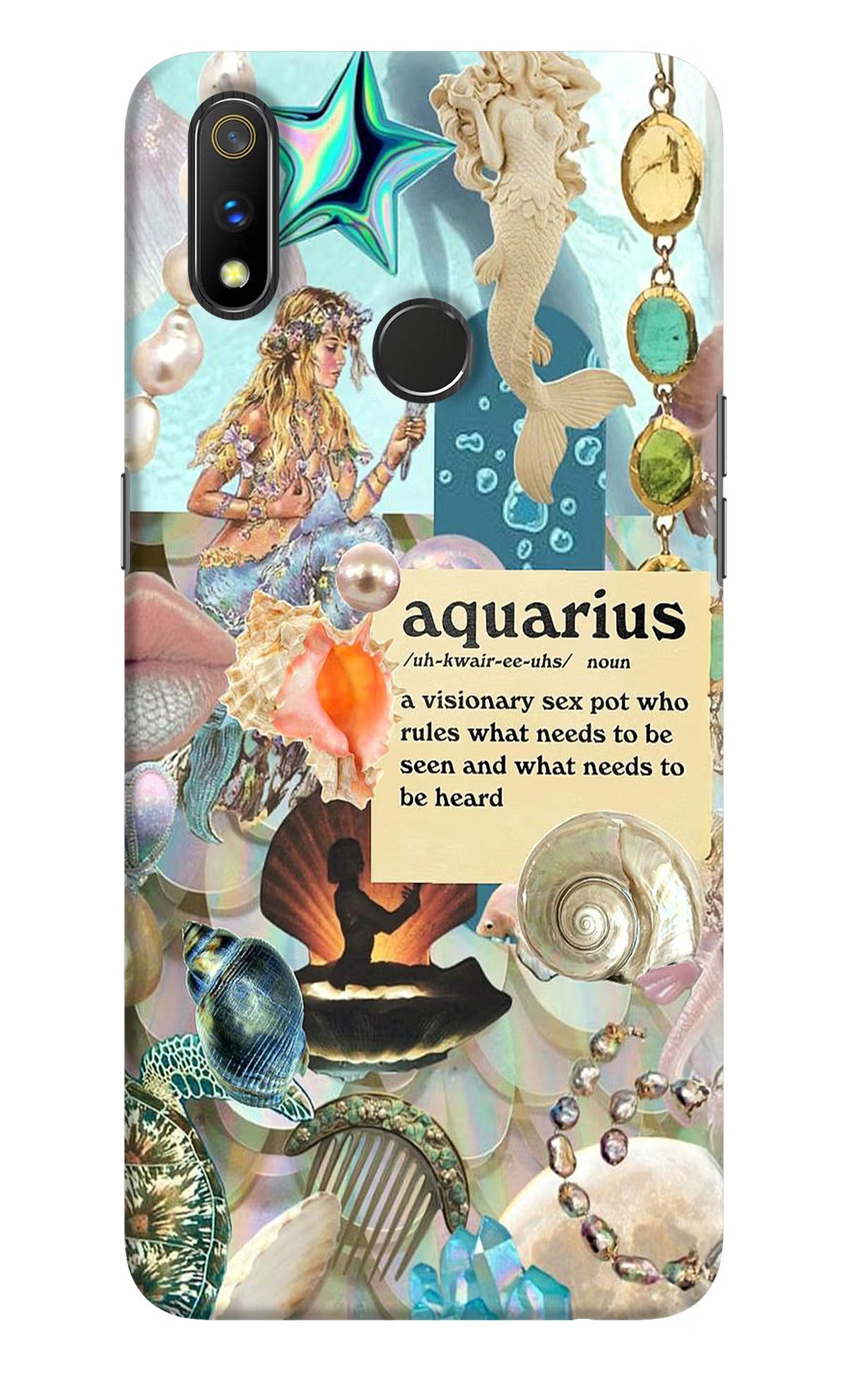 Aquarius Zodiac Realme 3 Pro Hard Case Back Cover by Casekaro