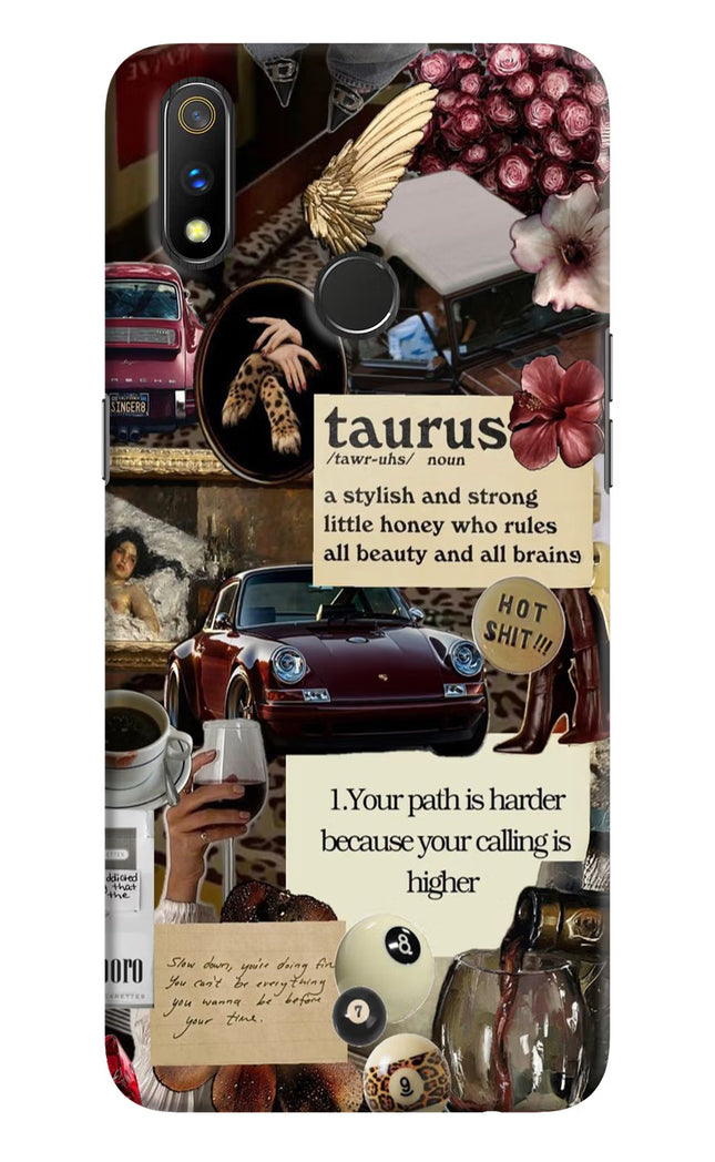 Taurus Zodiac Realme 3 Pro Hard Case Back Cover by Casekaro