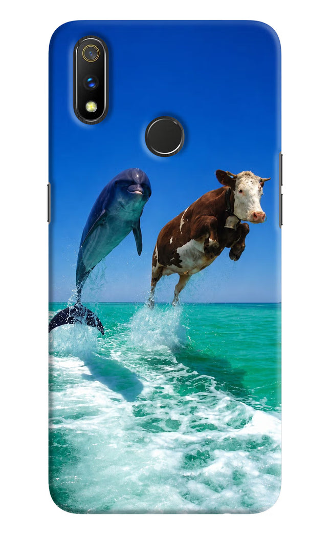 Dolphin vs Cow Realme 3 Pro Hard Case Back Cover by Casekaro