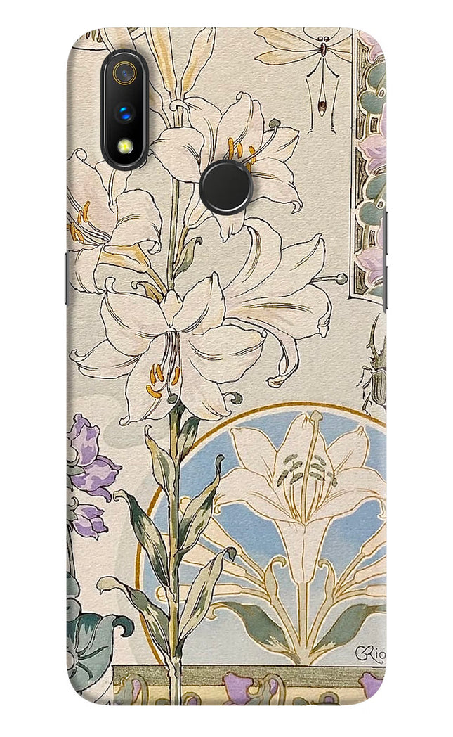 White Lily Realme 3 Pro Hard Case Back Cover by Casekaro